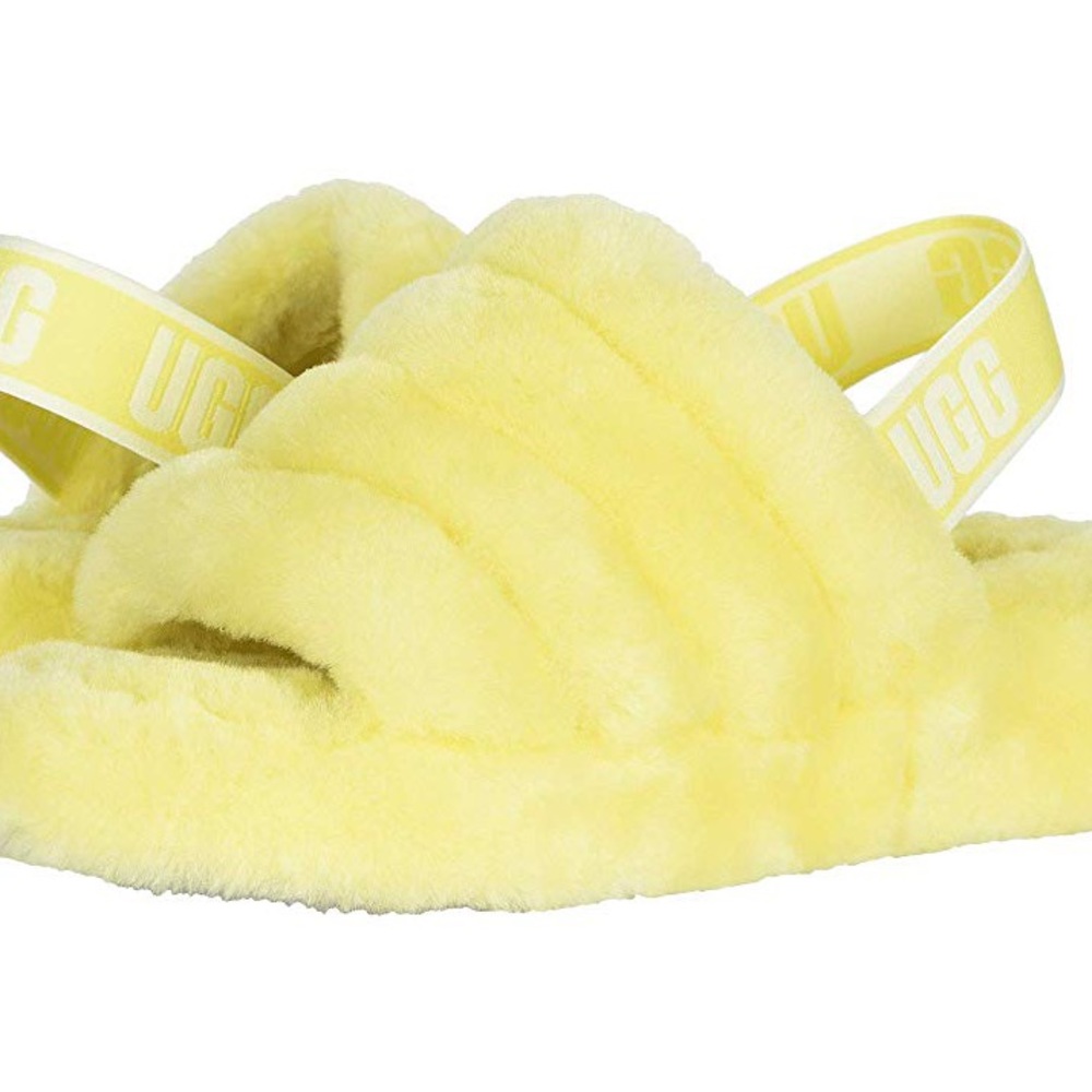 Neon Yellow Ugg Slides